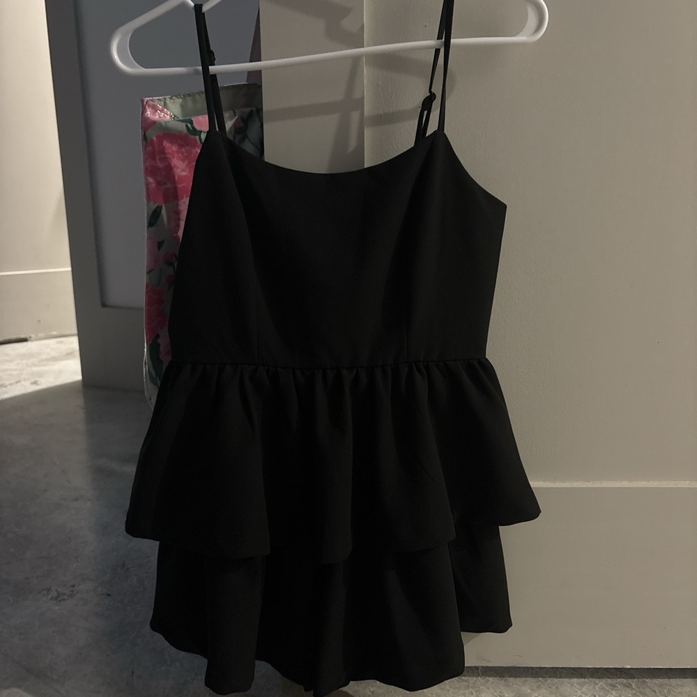 Black Tiered romper
